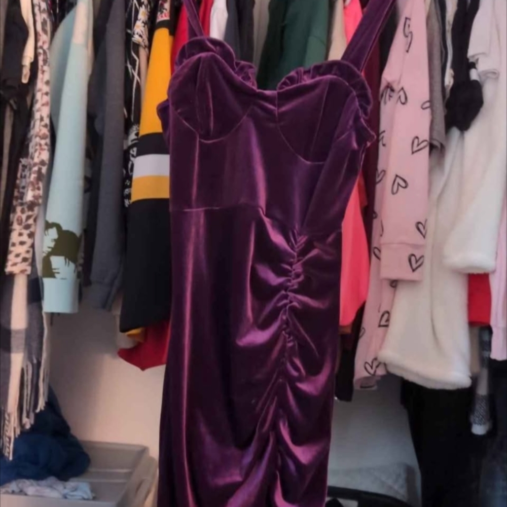 Elegant Purple Velvet Dress
